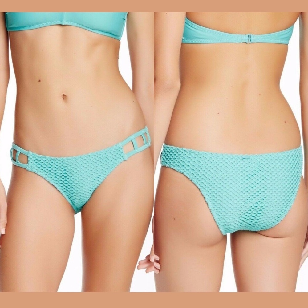 NWT Volcom 'Love &‎ Haight' Retro Bikini Bottoms Blue Bird [ SZ Small ]